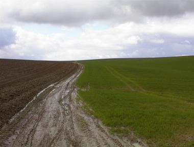 Modderige veldweg tussen Wonck en Vis� Modderige veldweg tussen Wonck en Vis�