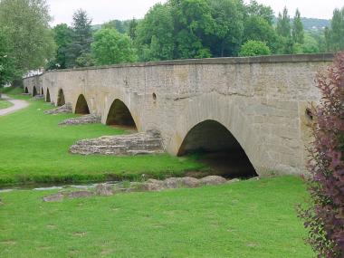 Brug over oude bocht in Moezel bij Moulins-l�s-Metz Brug over oude bocht in Moezel bij Moulins-l�s-Metz
