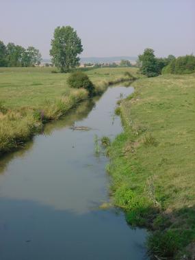 Het riviertje de Seille nabij Marsal Het riviertje de Seille nabij Marsal