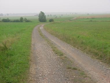 Veldweg tussen Fribourg en het �tang du Stock Veldweg tussen Fribourg en het �tang du Stock