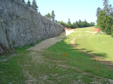 Beklimming van de skipiste op le Morond