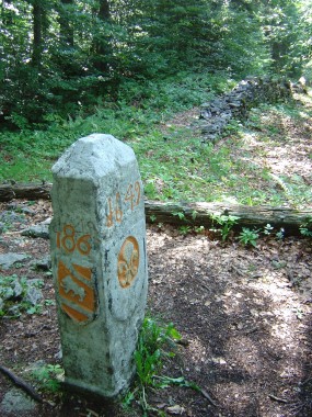 Mooie en oude grenspalen (Zwitserland/Frankrijk) langs de route