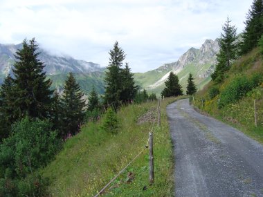 Zicht in de richting van de Col de Coux Zicht in de richting van de Col de Coux