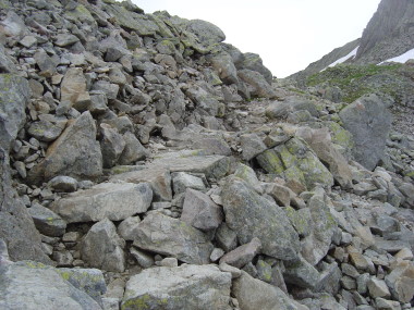 Klimmen via rotspaden naar de top van de Br�vent Klimmen via rotspaden naar de top van de Br�vent