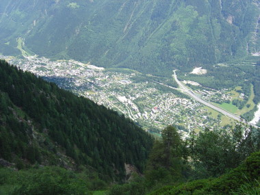 Zicht op Chamonix Zicht op Chamonix