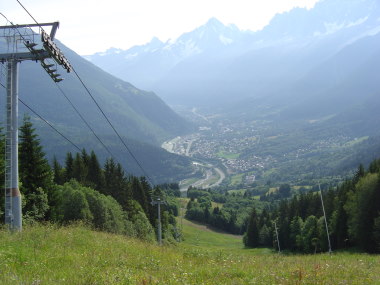 Skipiste met uitzicht op Les Houches