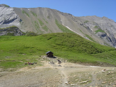 De Col du Bonhomme met schuilhut De Col du Bonhomme met schuilhut