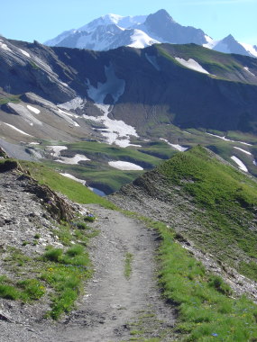 Uitzicht in Noordelijke richting op de Mont Blanc